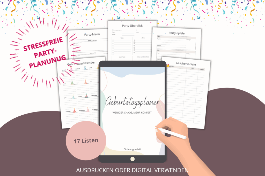 Geburtstagsplaner - Vorlagen und Checklisten zum Downloaden