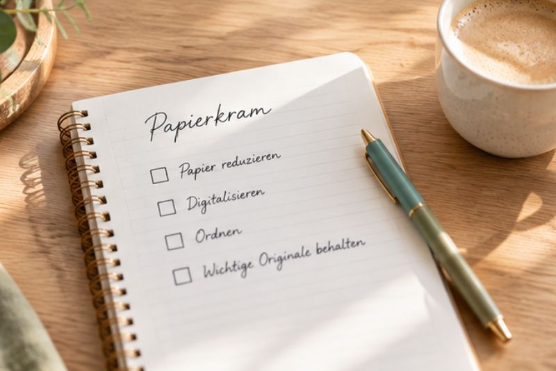 Papierkram organisieren - Checkliste